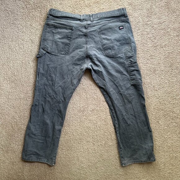 Dickies Pants Mens 40x29 High Rise Carpenter Straight Leg Grey Canvas - Picture 3 of 13